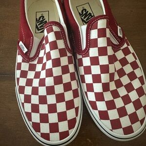 Vans maroon red Checkered Slip-On Sneakers